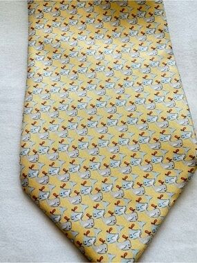 Salvador Ferragamo Yellow Novelty Whlae Pattern Tie